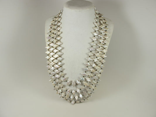Super chunky white baroque pearl necklace, statement white pearl necklace, chunky black and white pearl jewelry, white and black necklace