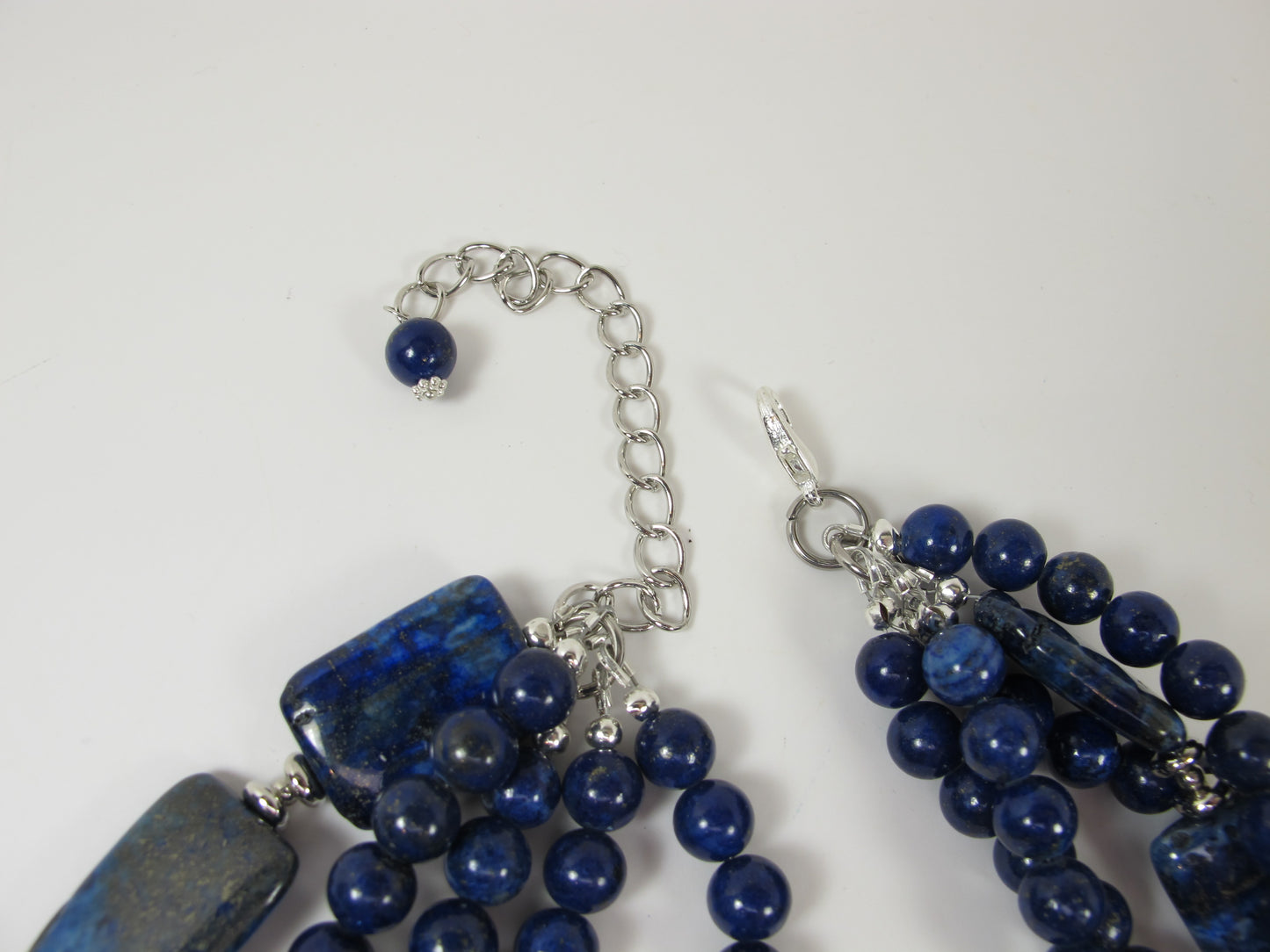 Natural blue lapis lazuli necklace, genuine blue gemstone necklace, chunky blue natural lapis lazuli gemstone necklace, royal blue