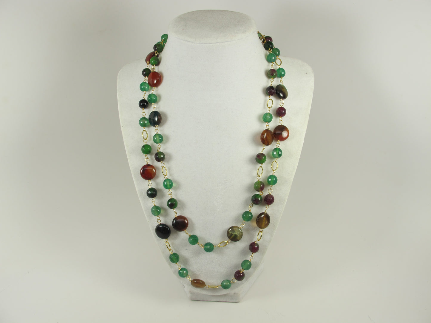 Green statement necklace, genuine green brown stone statement necklace, beaded necklace, green prehnite beads,amethyst statement jewelry