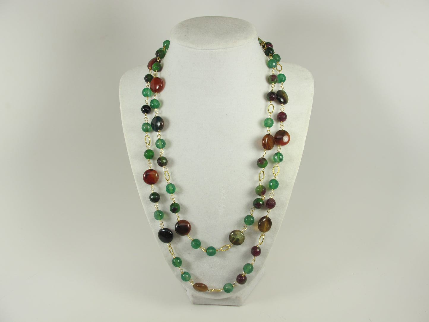 Green statement necklace, genuine green brown stone statement necklace, beaded necklace, green prehnite beads,amethyst statement jewelry