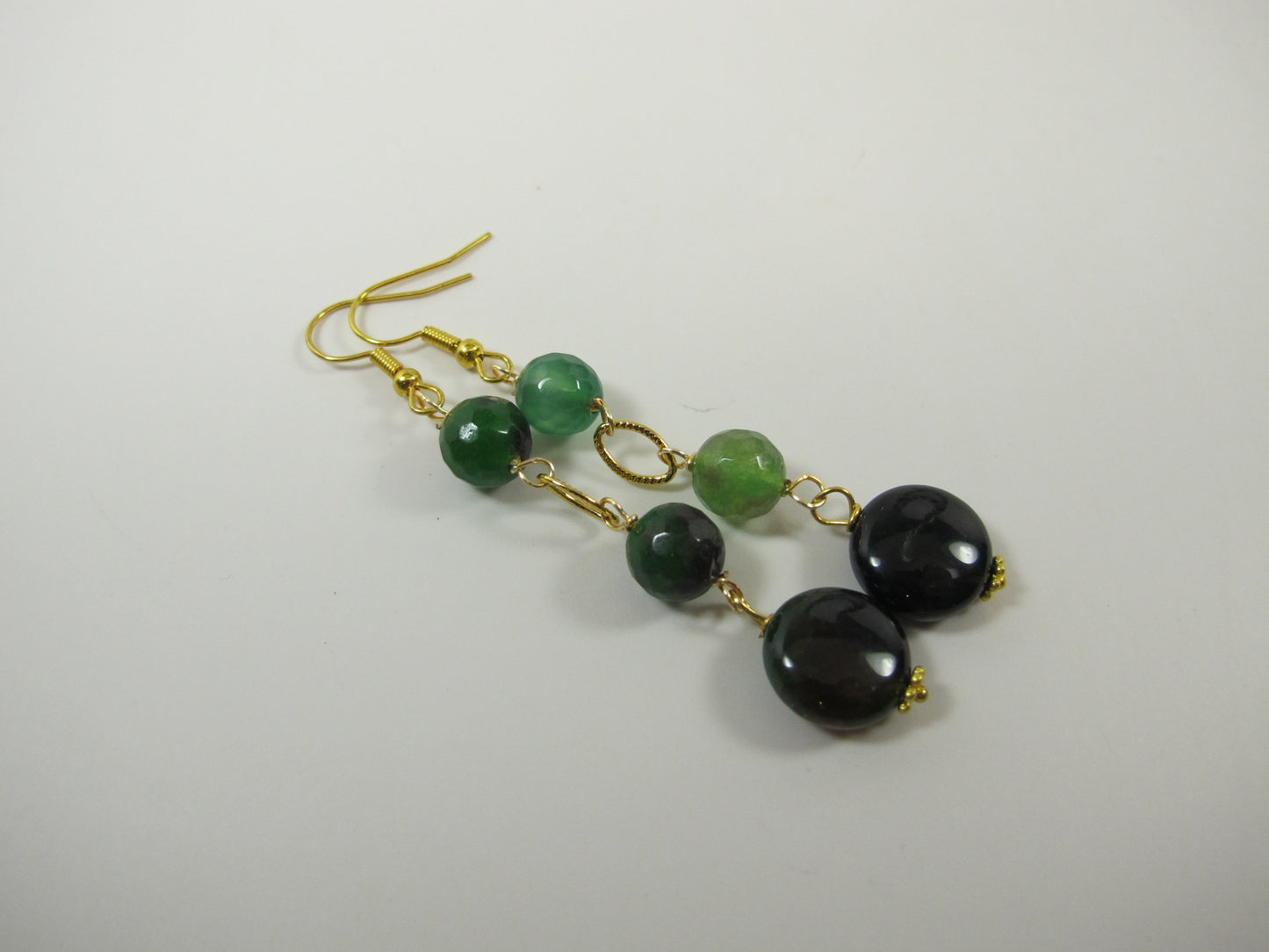 Green statement necklace, genuine green brown stone statement necklace, beaded necklace, green prehnite beads,amethyst statement jewelry