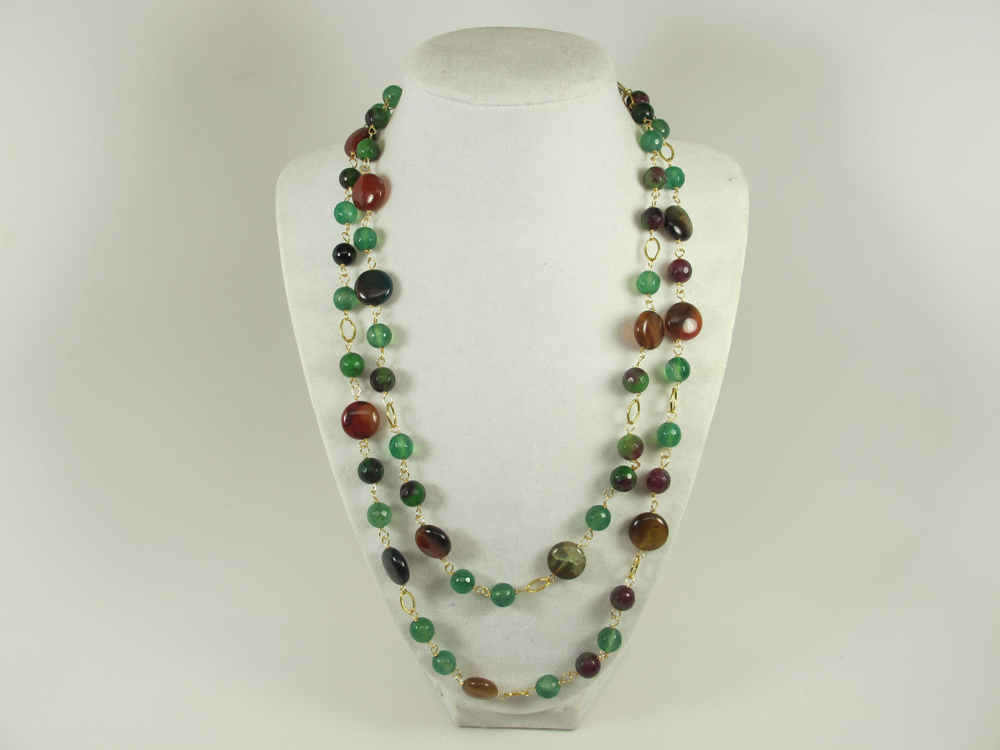 Green statement necklace, genuine green brown stone statement necklace, beaded necklace, green prehnite beads,amethyst statement jewelry