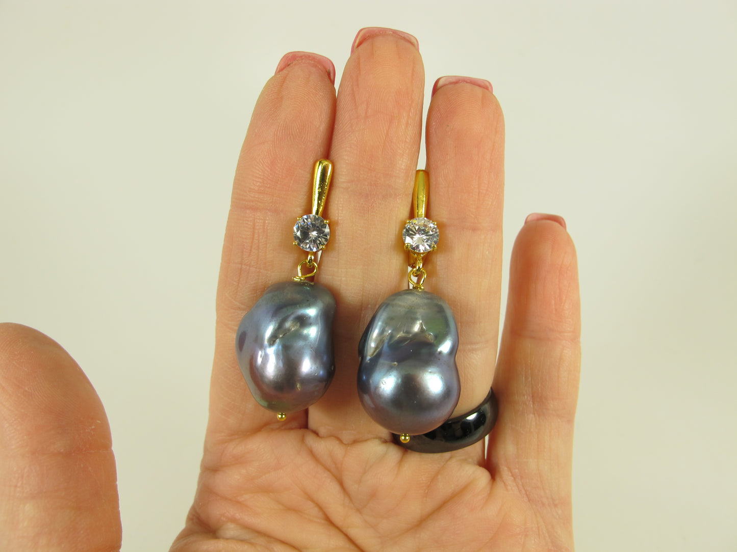 Genuine black baroque pearl necklace, statement black peacock pearl necklace, chunky black baroque pearl jewelry, multistrand pearl