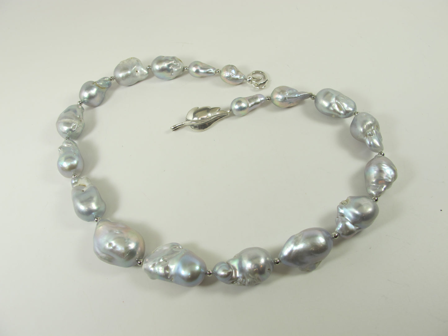 Genuine silver gray baroque pearl necklace, statement gray pearl necklace, chunky silver gray baroque pearl jewelry