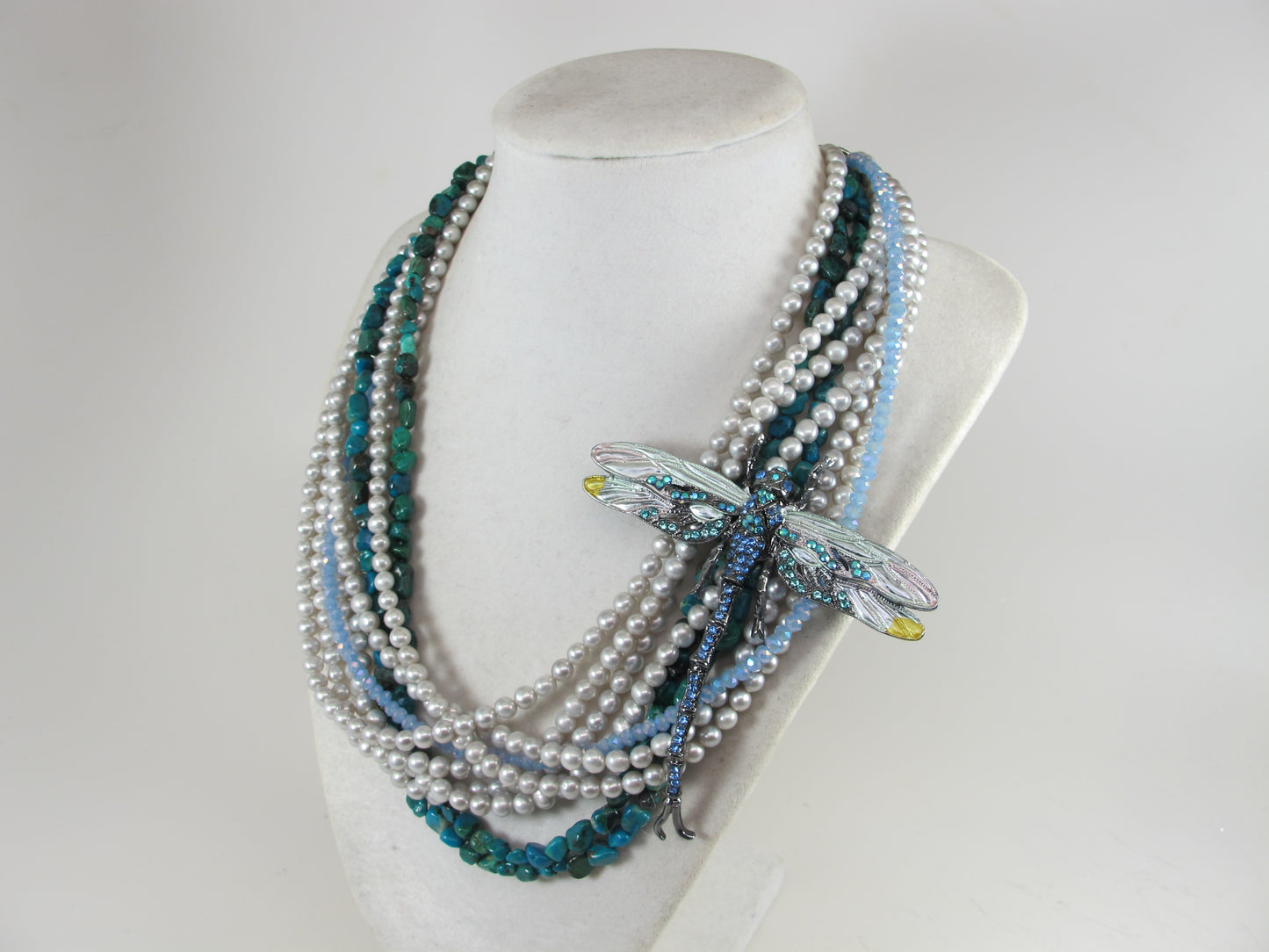 Genuine silver gray pearl and real turquoise necklace, silver gray statement pearl necklace chunky gray baroque pearl jewelry,baby blue gift