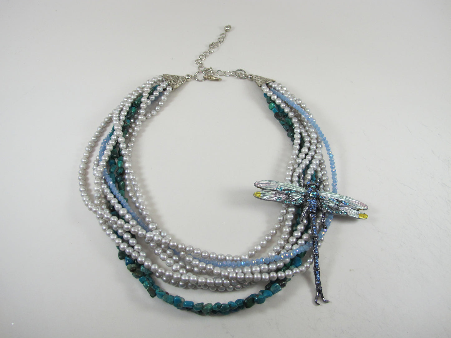 Genuine silver gray pearl and real turquoise necklace, silver gray statement pearl necklace chunky gray baroque pearl jewelry,baby blue gift